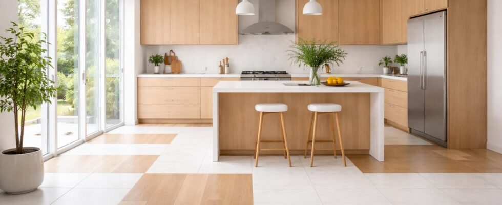 découvrez comment choisir le revêtement idéal pour un sol de cuisine blanc et bois, alliant esthétique et fonctionnalité pour une décoration parfaite.